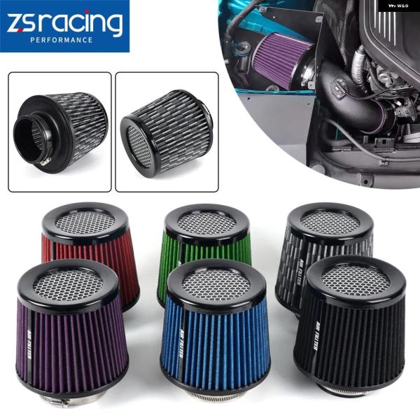 並行輸入品 76MM 3インチ 高フローエアインテーク フィルター コーン型エア フィルター ドライ...
