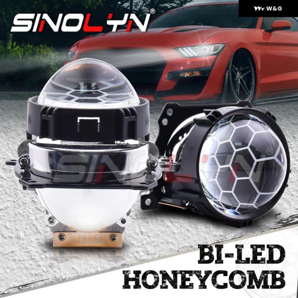 並行輸入品 2.8インチ バイ LED プロジェクターレンズ ハニカム LED ライト 車用 HEL...