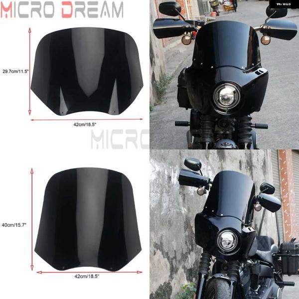並行輸入品ブラック ヘッドライト フェアリング ハーレー ダイナストリートボブFXDB ローライダー...