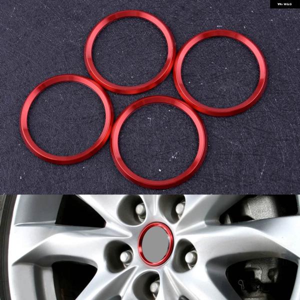 並行輸入品車用アルミホイールセンターハブリングカバー トリム 4個レッド マツダ 3 マツダ 6 C...