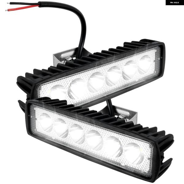 並行輸入品 1/2個 12V 車用 LED ライトバー 18W 6000K スーパーカー LED ワ...