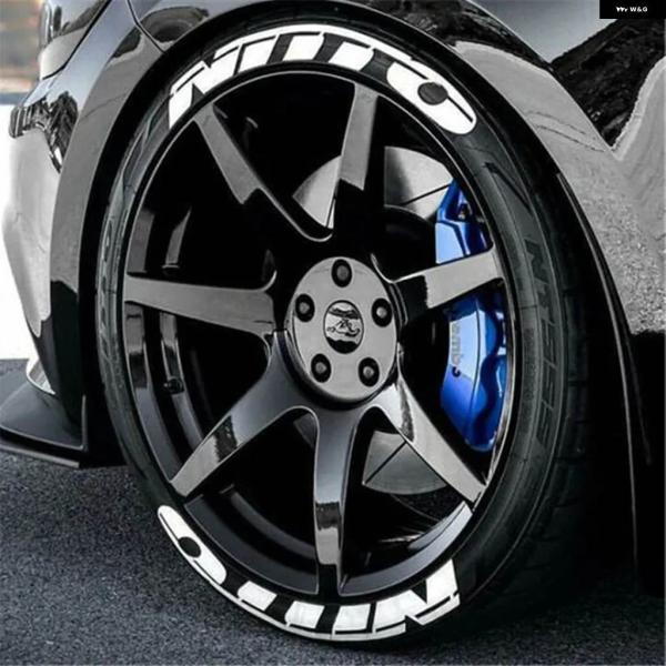 並行輸入品 8個 3D カータイヤホイール ステッカー PVC 防水 文字 デカール NITTO ス...