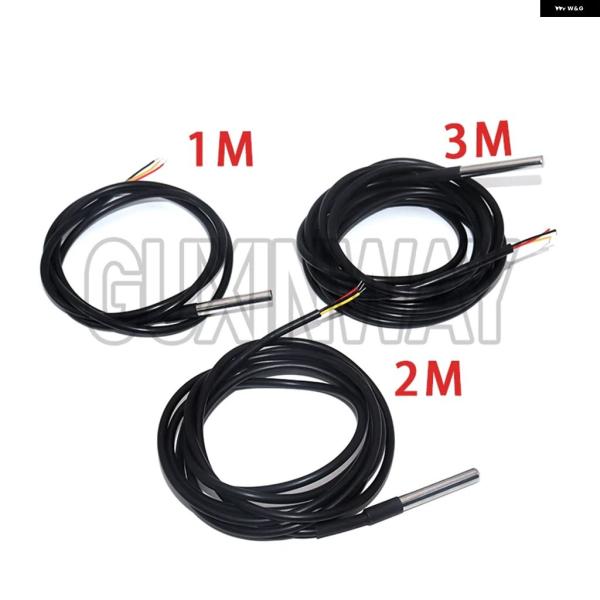並行輸入品 ステンレス 防水 DS18B20 1/2/3Mネジ式温度プローブ温度センサー18B20 ...