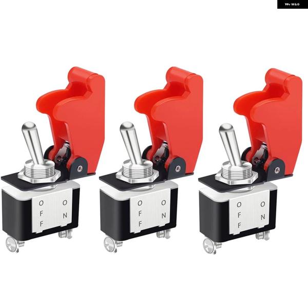 並行輸入品 3個12V ロッカースイッチ 10A/125V SPST ON/OFF 2ピン 赤色航空...