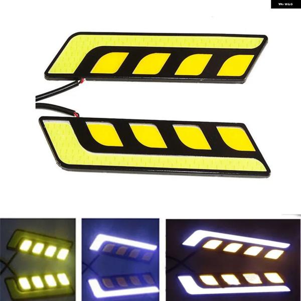 並行輸入品 2個デュアルカラーLED バルブ ホワイト アンバー 車用 COB デイタイム ランニン...