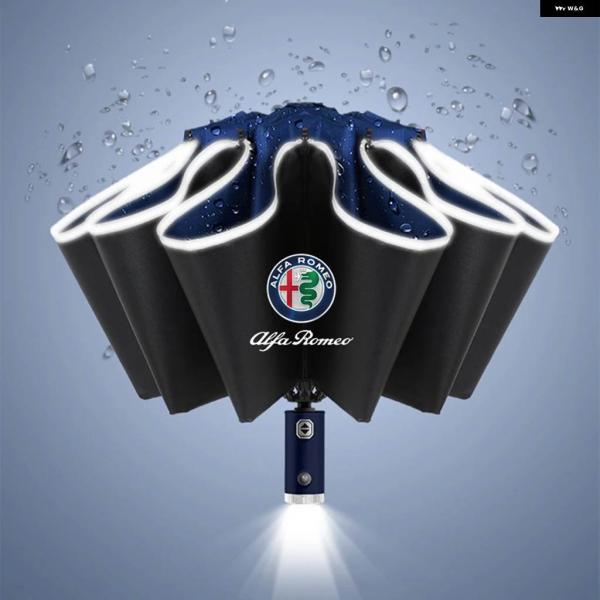 並行輸入品 リバース 折りたたみ 傘 LEDフラッシュライト 反射ストライプ傘 アルファロメオ 15...