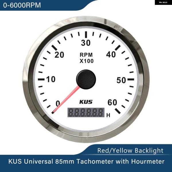 並行輸入品 KUS 85MM タコメーター RPM ゲージ 回転計 アワーメーター 3000RPM ...