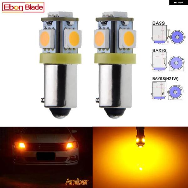 並行輸入品 車用LED 電球 ホワイト アンバー イエロー 室内ドーム型 地図表示計器灯 BA9S ...