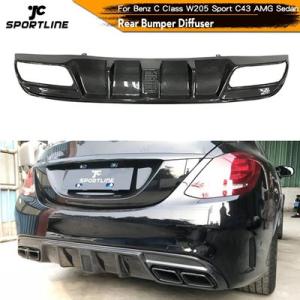 メルセデス ベンツ Cクラス W205 スポーツ C43 AMG LEDライト付きリアバンパー エキ...