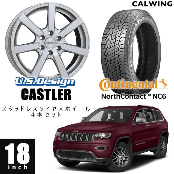 11-18y グランドチェロキー スタッドレスセット キャスラー 18インチ コンチネンタル ノース...