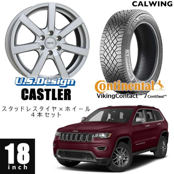 11-18y グランドチェロキー スタッドレスセット キャスラー 18インチ コンチネンタル バイキ...