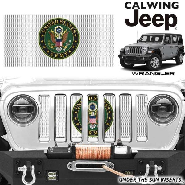 18y- ジープ ラングラー JL | グリルインサート USアーミー バッジ アンダーザサンインサ...
