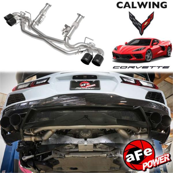 20y- コルベット C8 | マフラー マッハフォースXP 304 キャタバック ブラックチップ ...