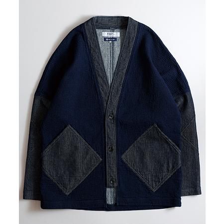 【FDMTL(ファンダメンタル)】DIAMOND SHORT CARDIGAN RINSE カーディ...