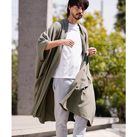 【CAMBIO(カンビオ)】Nylon Rayon Linen KIMONO Like Gown ガ...