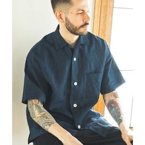 【MROLIVE(ミスターオリーブ)】 CLASSIC PATTERN INDIGO LINEN - OPEN COLLAR SHIRT オープンカラーシャツ(M241134)｜cambio