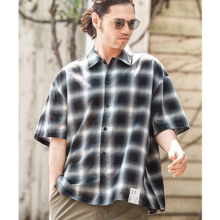 【CAMBIO(カンビオ)】 Cotton Ombre Check Shirts オンブレチェックシ...