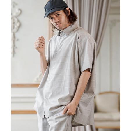 【CAMBIO(カンビオ)】Tropical Pincheck Short Sleeve Shirt...