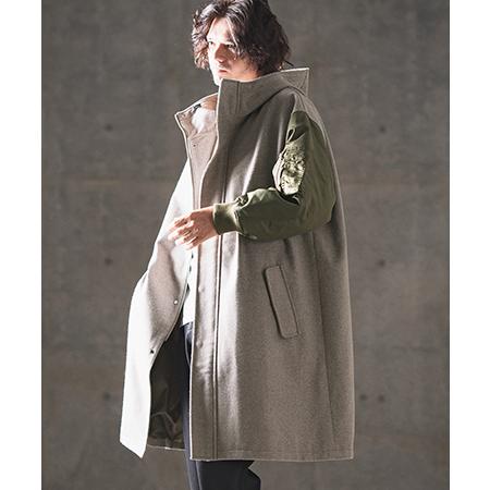 【GLIMCLAP(グリムクラップ)】Military design mixed hooded co...