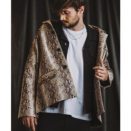 【NO ID.(ノーアイディー)】シンセティックレサ゛ーBIGカーコート(855006-838C)