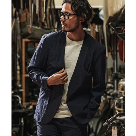 【wjk reluxe】cool stretch collarless jacket ノーカラージャ...