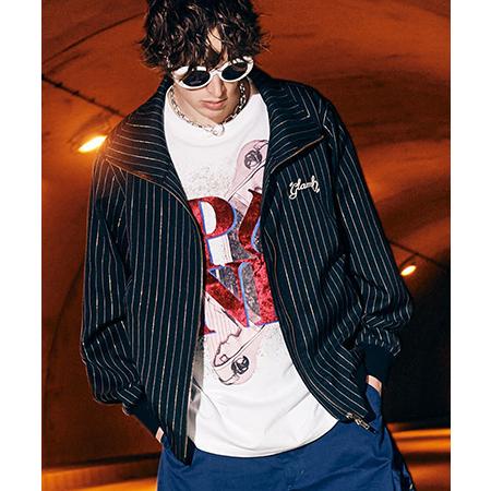 【glamb(グラム)】Sparkle Stripe Track Jacket スパークルストライプ...