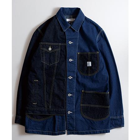 【FDMTL(ファンダメンタル)】THIRD JACKET COVERALL RINSE カバーオー...
