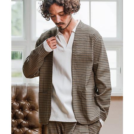 【Magine(マージン)】Collarless Patch Pocket Jacket ノーカラー...