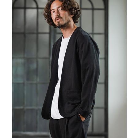 【Magine(マージン)】Surf Knit Fabric Collarless Jacket ノ...