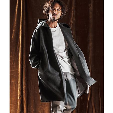 【ANGENEHM(アンゲネーム)】Hooded Coatigan -Wool Blend Heav...