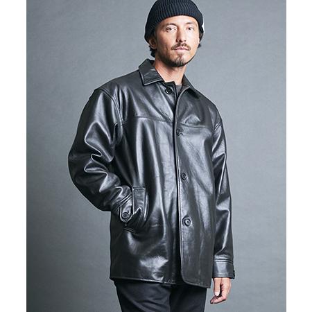 【Magine(マージン)】LAMB LEATHER CAR COAT ラムレザーカーコート(253...