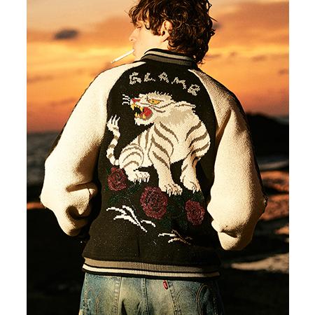 【glamb(グラム)】White Tiger Knit Ska Jumper ホワイトタイガーニッ...