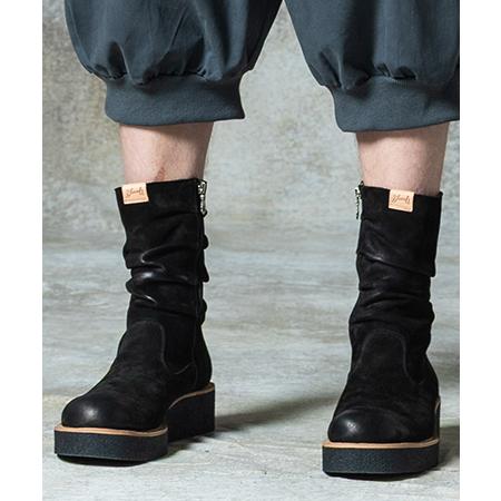 【glamb(グラム)】Drape Work Boots ドレープワークブーツ(GB0325-AC0...