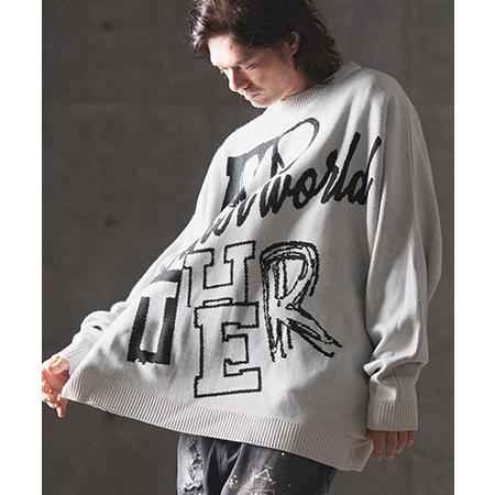 【GLIMCLAP(グリムクラップ)】 Logo jacquard oversized sweate...