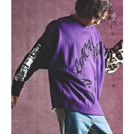 【GLIMCLAP(グリムクラップ)】Switching pattern oversized swe...