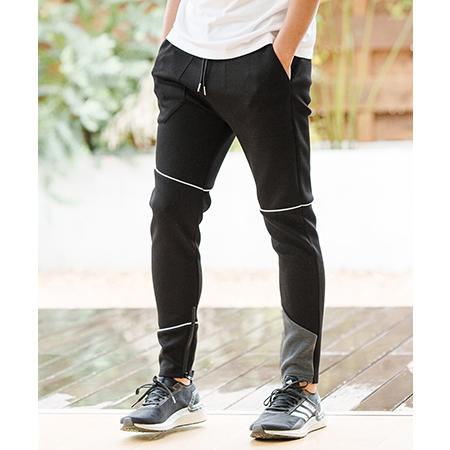 【CAMBIO(カンビオ)】Cardboard Knit Piping Design Pants パ...