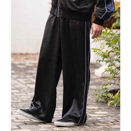 【CAMBIO(カンビオ)】サテンサイドライントラックパンツ