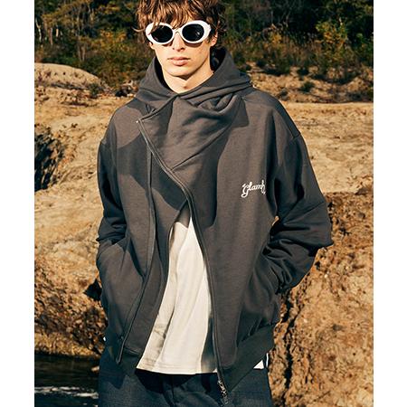 【glamb(グラム)】Asymmetry Layered Hoodie アシンメトリーレイヤードフ...