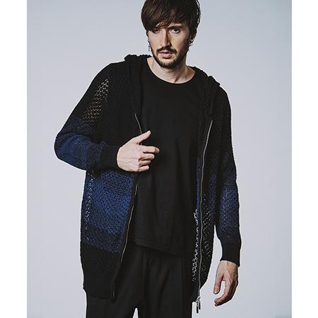 【NO ID.(ノーアイディー)】チェンシ゛ンク゛シアーニットZIPハ゜ーカ(456010-218K...