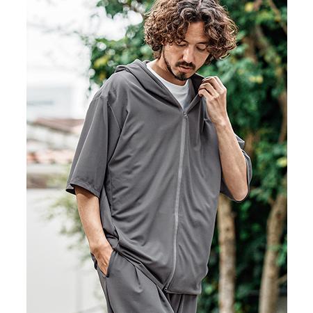 【CAMBIO(カンビオ)】 Stretch Mini Waffle Short Sleeve Zi...