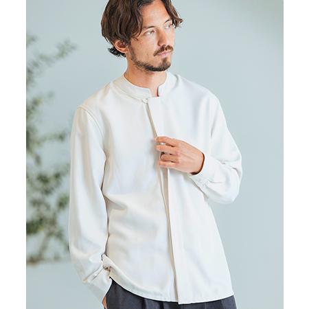 【Magine(マージン)】Mao-collar Fly Front Long Sleeve Shi...