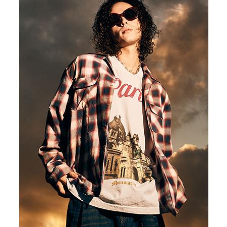 【glamb(グラム)】Damage Check Shirt ダメージアンドパールシャツ(GB012...