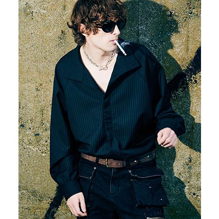 【glamb(グラム)】Suit Fabric High Neck Shirt スーツファブリックハ...