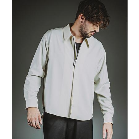 【NO ID.(ノーアイディー)】フライフロントハーフZIP-SH シャツ(857006-381S)