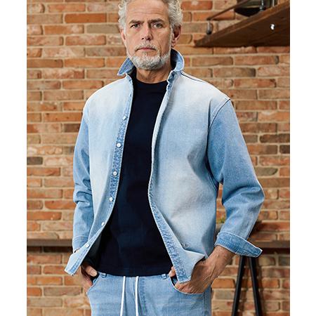 【Maison code 13(メゾンコードサーティーン)】light denim button d...