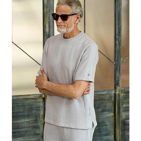 【Maison code 13(メゾンコードサーティーン)】rib knit tee ニットTシャツ...