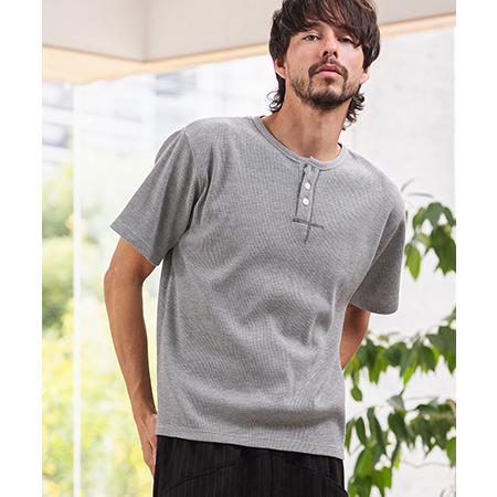 【CAMBIO(カンビオ)】ワッフルヘンリーTシャツ(26A-14130CM)