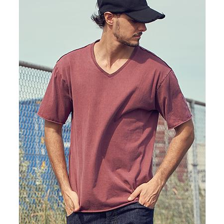 【wjk】 wide cut-off V-neck S-S ＶネックTシャツ(7328 js01d)