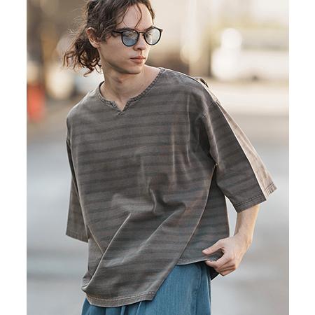 【CAMBIO(カンビオ)】Pigment Overdyed Border Key Neck Cut...