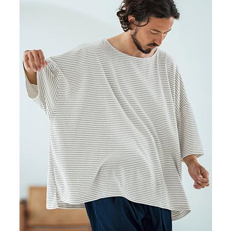 【Magine(マージン)】Border Fabric Boat Neck Pullove ボートネ...